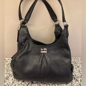 Coach Madison Hobo Black Leather Shoulder Bag, excellent condition, barely used.